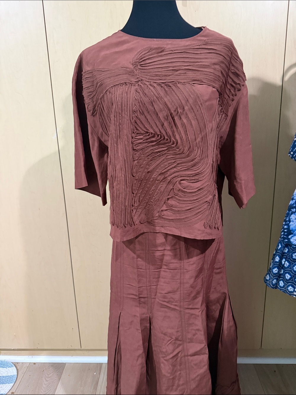 Massimo Dutti Mauve Textured Two-Piece Set
